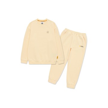 【套裝】童裝 大學T+長褲 - 奶油黃色