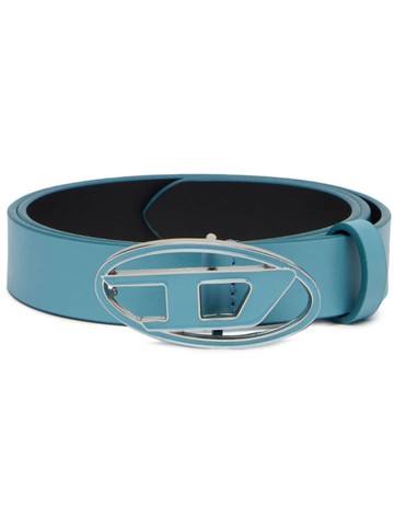 Diesel - logo-plaque leather belt - women - Calf Leather - 85 - Blue