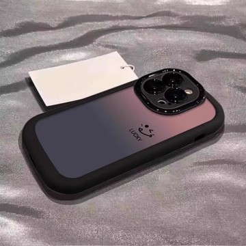 適用蘋果17promax手機殼新款彩繪iphone16pro漸變笑臉15小眾高級感14時尚創意13全包防摔12硅膠保護套