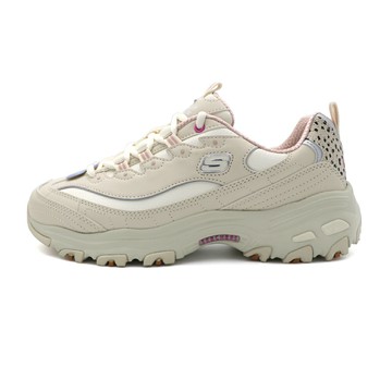 【全館滿額折】Skechers D Lites-Wildcats 米白粉 皮革 厚底 休閒 老爹鞋 運動鞋 女款 J2362 【新竹皇家150236NTPK】