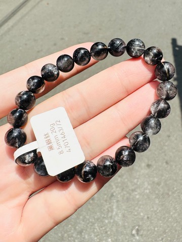 天然滿礦黑武士黑銀鈦8.5mm20g招財納寶驅邪避煞防小人旺事業