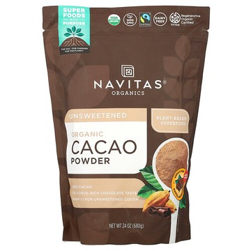 Navitas Organics, 有機可可粉，無糖，24 盎司（680 克）