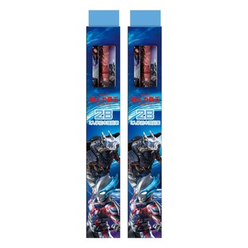 ULTRAMAN 超人力霸王 學前木頭鉛筆 2B  布雷薩 紅色 + 淺藍色 + 藍色  6支