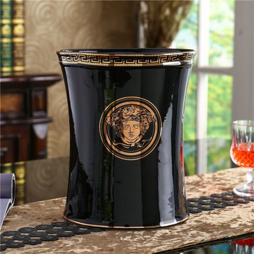 【免運/可開票】商用垃圾桶 環衛垃圾桶 戶外垃圾桶 大型垃圾桶 分類垃圾桶 辦公室垃圾簍家用酒店高檔無蓋陶瓷垃圾桶客廳輕奢高顏值ins風