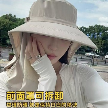 TOP🥇全護功能型 防曬帽 透氣遮臉帽 護頸太陽帽 防uv 戶外出遊帽 遮陽釣魚帽 遮陽帽女 太陽帽 遮臉帽 加長大帽簷