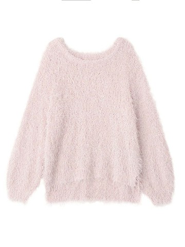 蓬鬆毛絨感長袖針織上衣(07001356700) - YECCA VECCA