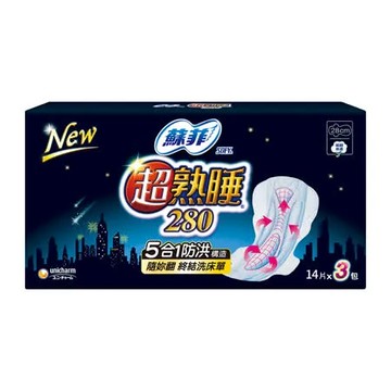 蘇菲 超熟睡細緻棉柔(28cm)(14片x 6包/組)