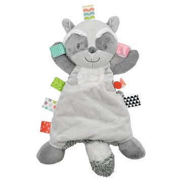 TaGgies Mary Meyer 蜜兒 標籤玩偶安撫巾 多彩標籤設計 刺激視覺 柔軟材質 安撫情緒  16 x 29cm  帥浣熊 灰色  1個