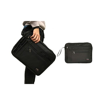 ~雪黛屋~LUNNA 手拿包簡易扁型A4資料袋台灣製高單數彈道防水尼龍布Y72840