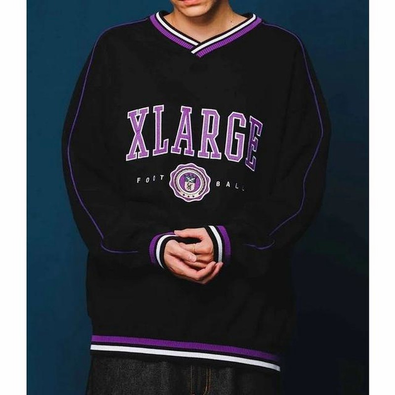 エクストララージ XLARGE PIPING V NECK SWEAT パイピング Ｖネック ...