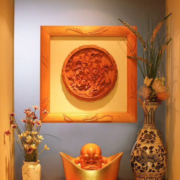 富貴長青浮雕圓盤