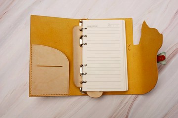 懂皮原創手工客製手賬筆記本隔層卡位票據位筆插等附加卡通配件