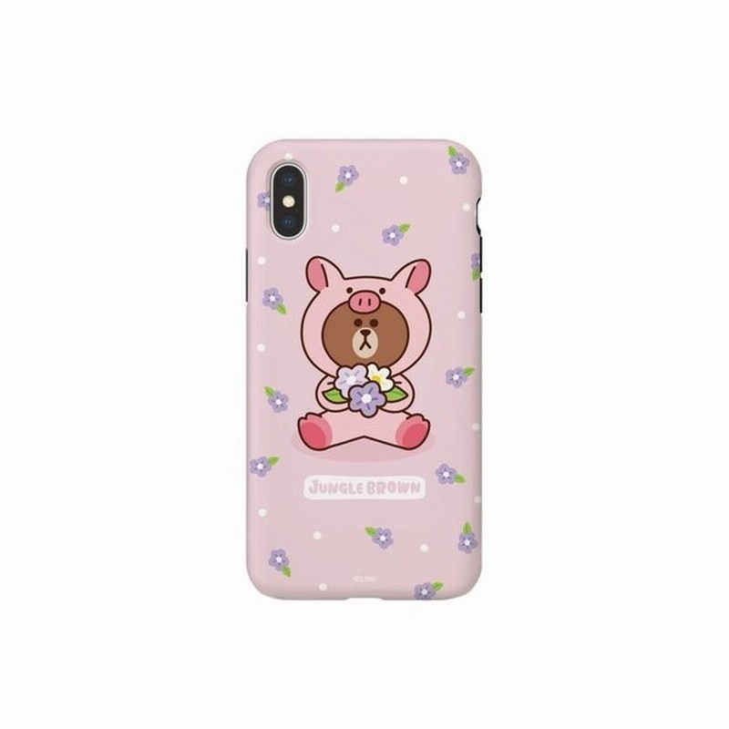 Line Friends ラインフレンズ 背面カバー型スマホケース Iphone Xs X Line Friendsケース ジャングルブラウン ブタスマホケース Iphone ア R 通販 Lineポイント最大get Lineショッピング
