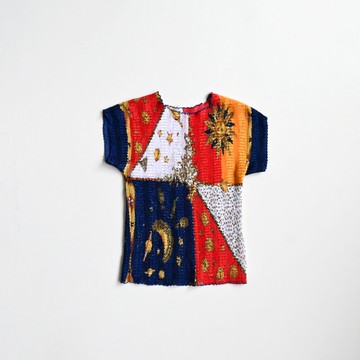 【蛋植物古著】星月輝映壓褶面料古著上衣