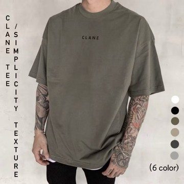 【PAGANS STORE】韓國 CLANE 復古 簡約 小字樣 胸口Logo 六色 寬鬆 落肩 短袖 短Tee