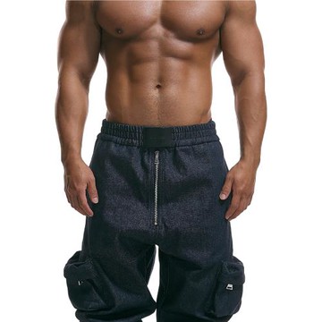 OUTOF - 款號104 丹寧原色男牛仔褲廓形口袋工裝褲秋季美式長褲