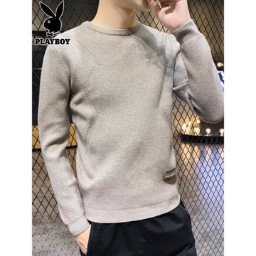 花花公子圓領毛衣男士秋冬季內搭線衣2026年新款休閑打底針織衫男