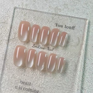 愛依依 美甲 戴甲 假指甲 新款穿戴甲美甲穿戴甲玻璃珠貓眼氣質高級氛圍感顯白假指甲貼片-12950.