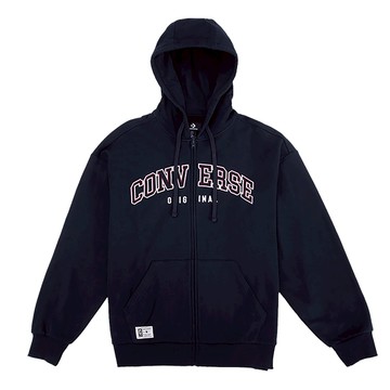 CONVERSE RETRO FZ FT FLEECE TOP BLACK 中性衛衣 黑-TWUCJ085-023