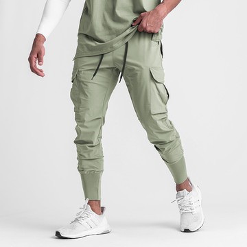 男士多口袋工裝褲 運動慢跑褲 素色休閒長褲 現貨