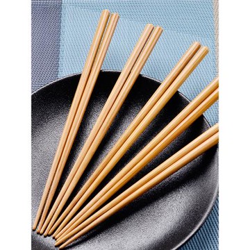 品竹家用原生態筷中式餐具竹筷子飯店家庭防滑無漆無蠟碳化專用筷