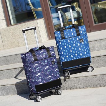 萬向輪拉桿車購物袋輕便雙肩拉桿包背包防水買菜車通用拆卸小拉車