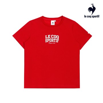 【LE COQ SPORTIF 法國公雞】女款紅色吸濕排汗 抗UV短袖T恤LWX22202