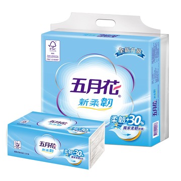 【蝦皮直營】五月花新柔韌抽取衛生紙110抽x10包 抽取式衛生紙 擦手紙 廁所衛生紙 原生紙漿 馬桶可沖