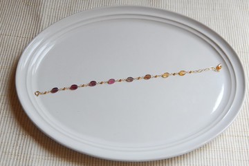 橢圓形碧璽手鍊 No.214 14KGF