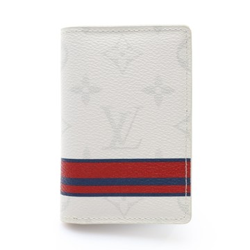 LOUIS VUITTON LV 路易威登 Pocket Organizer 名片夾 白色 原花帆布 M61677 【二手名牌BRAND OFF】