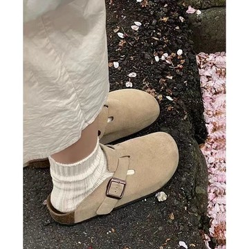 窩窩生活小鋪 勃肯鞋女2025新款春夏季拖鞋女外穿厚底一腳蹬包頭博肯半拖鞋博肯