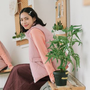 【Dailo】率性鋪棉背心 粉 綠 駝 紫(魅力商品)