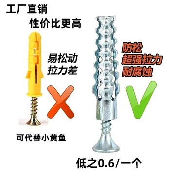 鐵膨脹 螺絲膨脹釘管 M6 M8自攻螺釘鋸 齒壁虎水泥墻輕質磚空心磚金屬新品熱賣👍鐵膨脹螺絲膨脹釘管M6M8自攻螺釘鋸齒