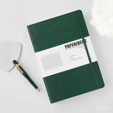 PAPERIDEAS硬麵綁帶本大號工作日記記事本點陣日記本b5商務筆記本 FAH6