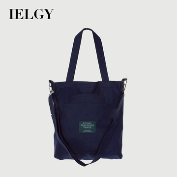 IELGY帆布斜挎包中性日本簡約單肩包