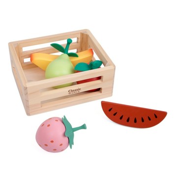 Classic WORLD 客來喜 經典木玩 清新果香水果籃玩具組 50643  1套  混和顏色