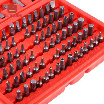 十一字梅花批頭套裝100件套電動螺絲刀頭家用螺絲批組套起子塑盒[PP0602031]