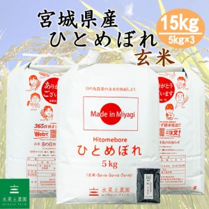 新米 令和5年産 米 お米 玄米 15kg (5kg×3袋)  秋田県産 ひとめぼれ 古代米30g付き