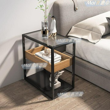 簡約床頭櫃 傢俱 小櫃子 收納櫃 家具櫥櫃 床頭櫃 邊櫃 抽屜櫃 床邊收納 超窄玻璃床頭柜小型ins簡易夾縫25CM置物