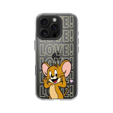 iPhone 16 Pro Clear Case（相機按鈕） 透明 - 湯姆貓與傑利鼠 Tom and Jerry - 傑利鼠愛心