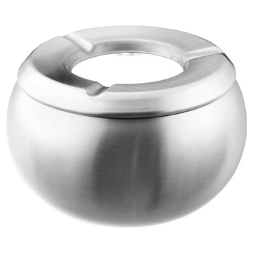 pulsiva 圓弧不鏽鋼菸灰缸  霧銀色  1個