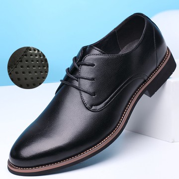 夏季皮鞋男真皮商務正裝休閑鞋英倫韓版結婚鞋新郎青年內增高鞋子