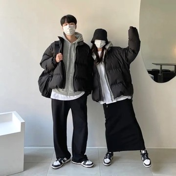 【AMERO】男裝 女裝 立領麵包外套 鋪棉 素面 情侶裝