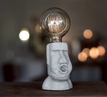 曙MUSE 摩艾嘟嘴造型水泥桌燈 LED燈 鎢絲燈泡 USB燈 擺飾