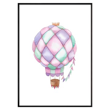 童趣熱氣球II 黑色 畫作  42 x 59.4cm