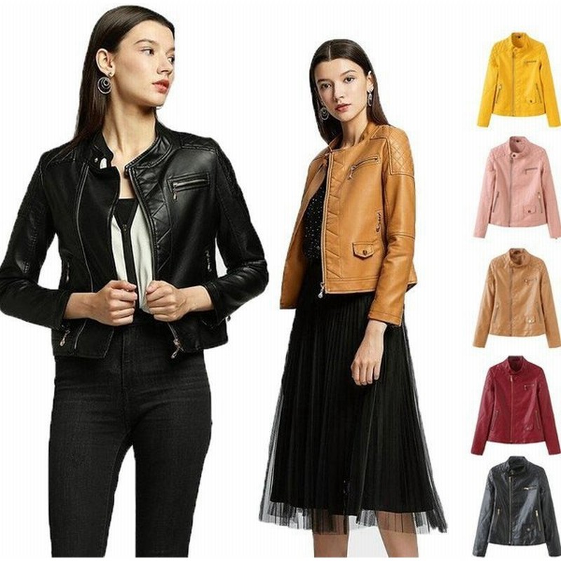 ライダースジャケット レディース レザーコート レザー ジャケット ライダース コート Pu ブルゾン コート アウター 革ジャン 着回し 通販 Lineポイント最大0 5 Get Lineショッピング