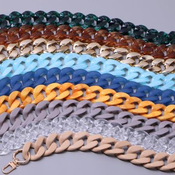 集美創意回字扣環系列可拆卸長度60cm亞克力大理石紋女士包帶鏈條