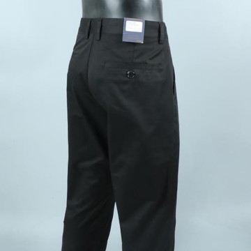 外貿尾貨夏季薄款黑色純棉休閑褲男士商務直筒免燙中老年爸爸長褲