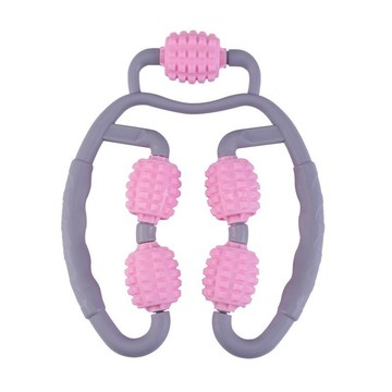 【哆哆購】瑜珈環 拉伸器 按摩款 健身環 瘦小腿環形夾腿按摩器滾輪瘦腿部肌肉健身瘦腿器肌肉放鬆器五輪瑜伽環按摩瑜珈圈 Q