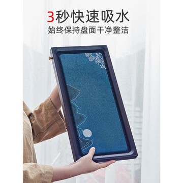 小型茶盤速干吸水干泡臺小型家用中式瀝水儲水茶臺長方形托盤茶海